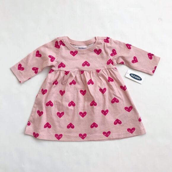 Old Navy NWT heart print dress 0-3 months - Picture 1 of 5